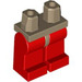 LEGO Tan foncé Minifigure Les hanches avec rouge Jambes (73200 / 88584)