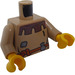 LEGO Donker zandbruin Peasant Torso met Patch en Riem Pouch (973 / 76382)