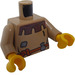 LEGO Donker Zandbruin Peasant Torso met Patch en Riem Pouch (973 / 76382)