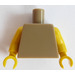 LEGO Dark Tan Plain Minifig Torso with Yellow Arms and Hands (73403 / 88585)