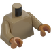 LEGO Mørk beige Vanlig Overkropp med Mørk beige Armer og Medium Dark Hud Hender (973 / 76382)