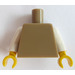 LEGO Dark Tan Plain Torso with White Arms and Yellow Hands (76382 / 88585)