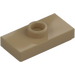 LEGO Dunkles Beige Platte 1 x 2 mit 1 Noppe (mit Nut und unterem Noppenhalter) (15573 / 78823)