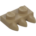 LEGO Dark Tan Plate 1 x 2 with 3 Teeth (15208)