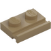 LEGO Dunkel Beige Platte 1 x 2 mit Tür Schiene (32028)