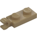 LEGO Mørk beige Plate 1 x 2 med Horisontal klips på Ende (42923 / 63868)