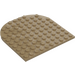 LEGO Dunkles Beige Platte 10 x 10 Hälfte Kreis (80031)