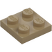 LEGO Dark Tan Plate 2 x 2 (3022)