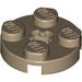 LEGO Dark Tan Plate 2 x 2 Round with Axle Hole (with &#039;+&#039; Axle Hole) (4032)