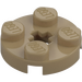 LEGO Dunkel Beige Platte 2 x 2 Rund mit Achsloch (mit &#039;+&#039; Achsloch) (4032)