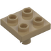 LEGO Dunkles Beige Platte 2 x 2 mit Unterseite Pin (Keine Löcher) (2476 / 48241)