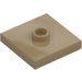 LEGO Beige scuro Piastra 2 x 2 con scanalatura e 1 Centro Bottoncino (23893 / 87580)