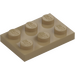 LEGO Tan Foncé assiette 2 x 3 (3021)