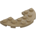 LEGO Mørk beige Plate 3 x 6 Rund Halv Sirkel med UtskjæRing (18646)