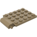LEGO Donker Zandbruin Plaat 4 x 5 Trap Deur Gebogen scharnier (30042)