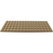 LEGO Beige scuro Piastra 6 x 16 (3027)