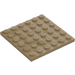 LEGO Dark Tan Plate 6 x 6 (3958)