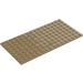 LEGO Dark Tan Plate 8 x 16 (92438)