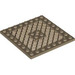 LEGO Dark Tan Plate 8 x 8 with Grille (Hole in Center) (4047 / 4151)