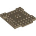 LEGO Dark Tan Plate 8 x 8 x 0.7 with Cutouts and Ledge (15624)