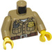 LEGO Dunkel Beige Polizei Torso mit Stern Abzeichen, Insignia auf Kragen (973 / 76382)