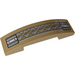 LEGO Dark Tan Slope 1 x 4 Curved Double with Braided Pattern and Two Buckles Sticker (93273)