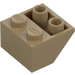 LEGO Donker zandbruin Helling 2 x 2 (45°) Omgekeerd met platte afstandsring eronder (3660)