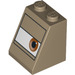 LEGO Tan foncé Pente 2 x 2 x 2 (65°) avec Sarge&#039;s Eye avec tube inférieur (3678 / 94792)