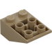 LEGO Mørk beige Skråning 2 x 3 (25°) Omvendt uten koblinger mellom knotter (3747)