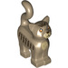 LEGO Dunkel Beige Standing Katze mit Lange Schwanz mit Angry Gesicht und tan Haar (75864 / 80829)