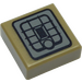 LEGO Dark Tan Tile 1 x 1 with Jetpack Decoration with Groove (3070 / 25446)