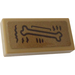 LEGO Dark Tan Tile 1 x 2 with Bone Sticker with Groove (3069)