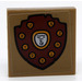 LEGO Dark Tan Tile 2 x 2 Inverted with Coat of Arms Sticker (11203)