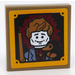 LEGO Donker Zandbruin Tegel 2 x 2 Omgekeerd met Framed Photo of een Man Sticker (11203)