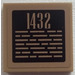 LEGO Dark Tan Tile 2 x 2 with &#039;1432&#039; and Lines Sticker with Groove (3068)
