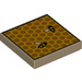 LEGO Dark Tan Tile 2 x 2 with Honeycomb and Bees with Groove (3068 / 72357)