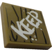 LEGO Dark Tan Tile 2 x 2 with &quot;KEEP&quot; Sticker with Groove (3068)