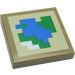 LEGO Dark Tan Tile 2 x 2 with Minecraft Map with Groove (3068 / 34053)