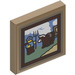 LEGO Dark Tan Tile 2 x 2 with Painting of Farmer and Cow Sticker with Groove (3068)