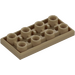 LEGO Dark Tan Tile 2 x 4 Inverted (3395)