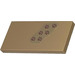 LEGO Dark Tan Tile 2 x 4 with Paw prints Sticker (87079)