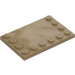 LEGO Dark Tan Tile 4 x 6 with Studs on 3 Edges (6180)