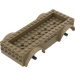 LEGO Dark Tan Vehicle Base 8 x 16 x 2.5 with Dark Stone Gray Wheel Holders with 5 Holes (65094)