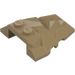 LEGO Mørk beige Kile 4 x 4 med Jagged Angles (28625 / 64867)