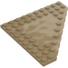 LEGO Mørk beige Kile Plate 10 x 10 uten Hjørne uten Knotter i sentrum (92584)