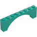 LEGO Donker turquoise Boog 1 x 8 x 2 Verhoogde, dunne bovenkant zonder versterkte onderkant (16577 / 40296)