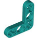 LEGO Donker Turquoise Balk 3 x 3 x 0.5 Krom 90 graden L Shape (32056 / 59605)