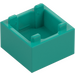 LEGO Dark Turquoise Box 2 x 2 (2821 / 59121)