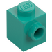 LEGO Dark Turquoise Brick 1 x 1 with Stud on One Side (87087)