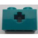 LEGO Donker turquoise Steen 1 x 2 met As gat (+ opening en noppenhouder aan de onderkant) (32064)